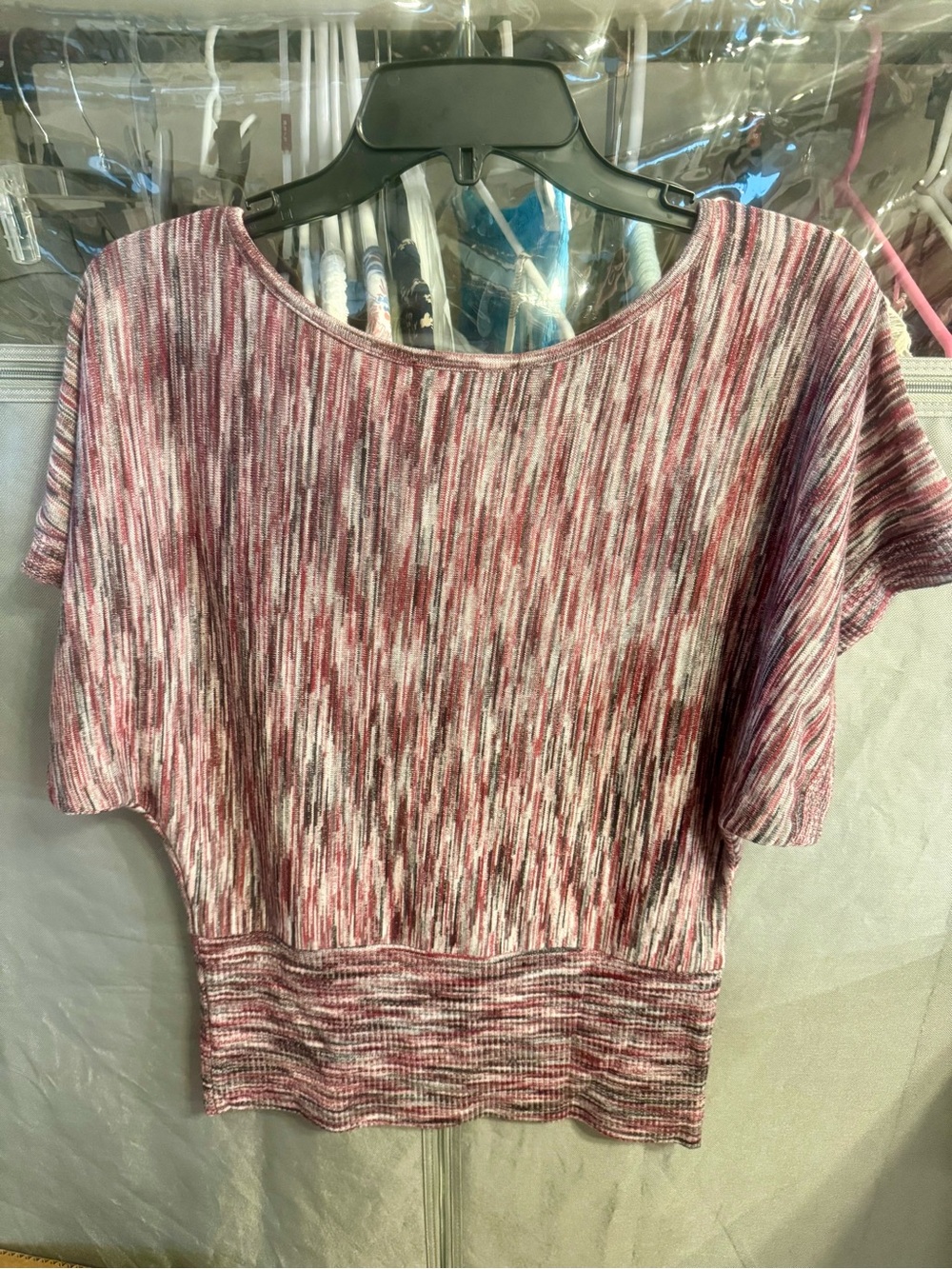 Absolutely Famous Short Sleeve Space-Dye Top - Pink & Red Blend - Picture 2 of 4